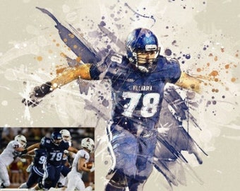 CUSTOM SPORTS PORTRAIT/ Personalized Sports Action Poster from Your Photo/ Bedroom Art/ Customized Athletes Poster/ Sports Gift for Child
