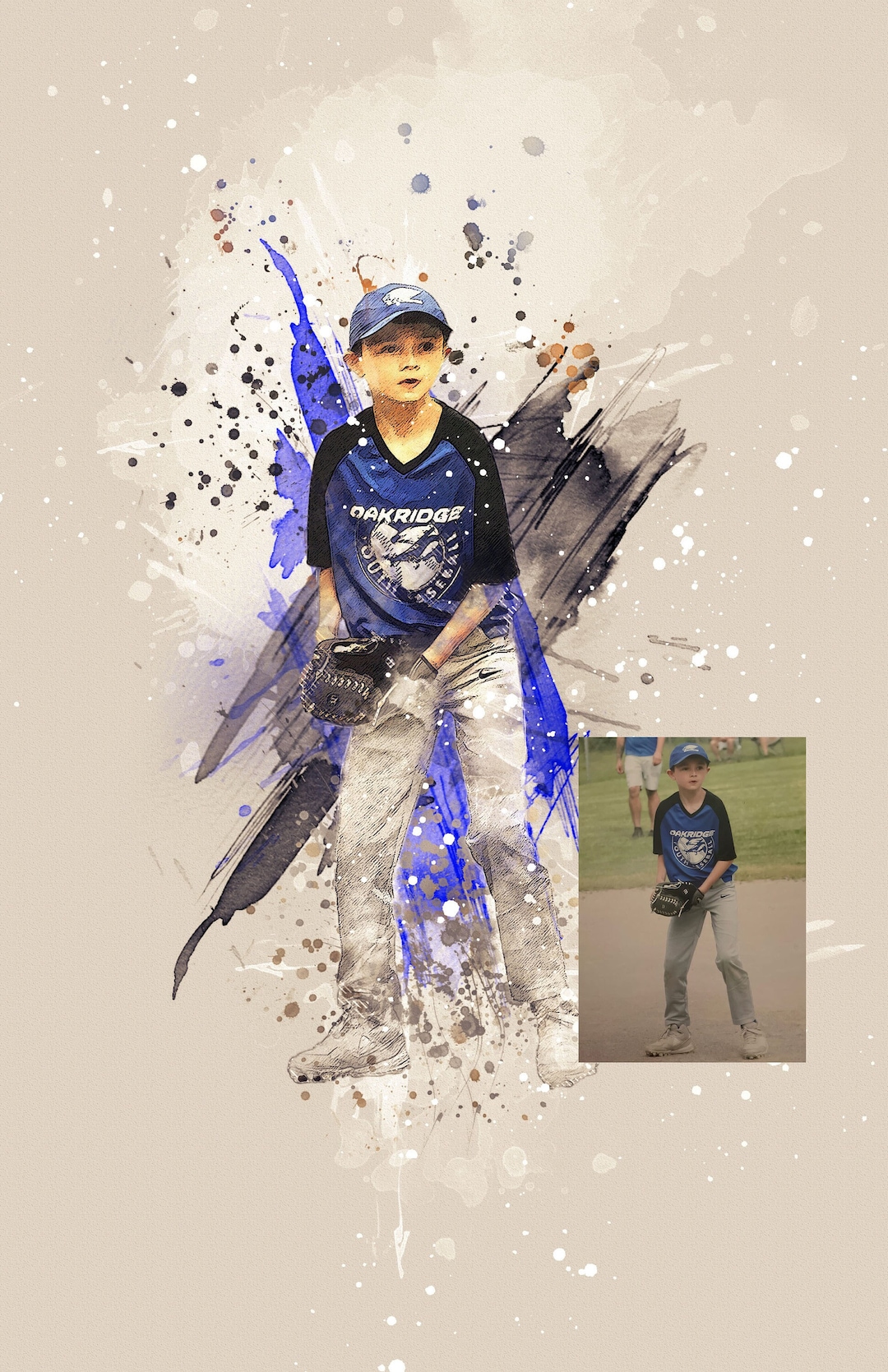 CUSTOM SPORTS PORTRAIT/ Personalized Sports Action Poster From Your ...