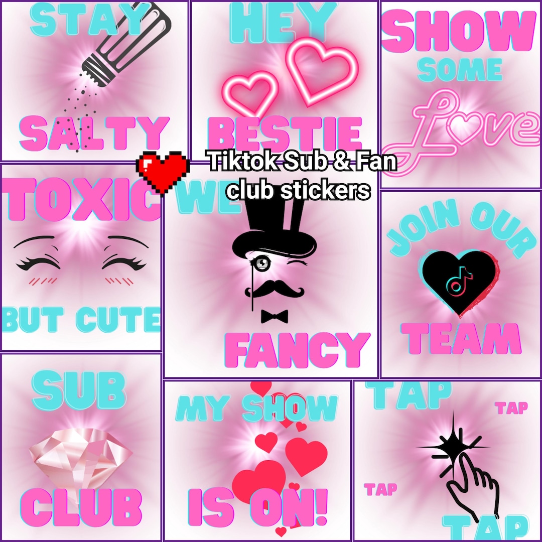 20 Tiktok Live Fanclub/sub Sticker Pack PNG -transparent Background ...