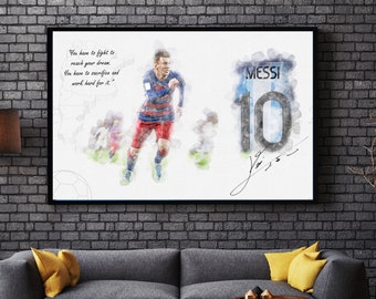 Lionel Messi Digital Art Print, Soccer Poster (PDF & JPG)