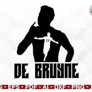 De Bruyne, Bélgica, SVG, Descarga instantánea, Cricut, Manchester City FC, Kevin, Arte digital, Fútbol, Archivo de corte de vinilo, Silueta, PL