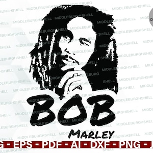 Svg BOB MARLEY, Bob Marley SVG, fichier coupe reggae, circuit, vinyle, chanson, musique Silhouette svg png The Legend Bob Marley, téléchargement immédiat, art