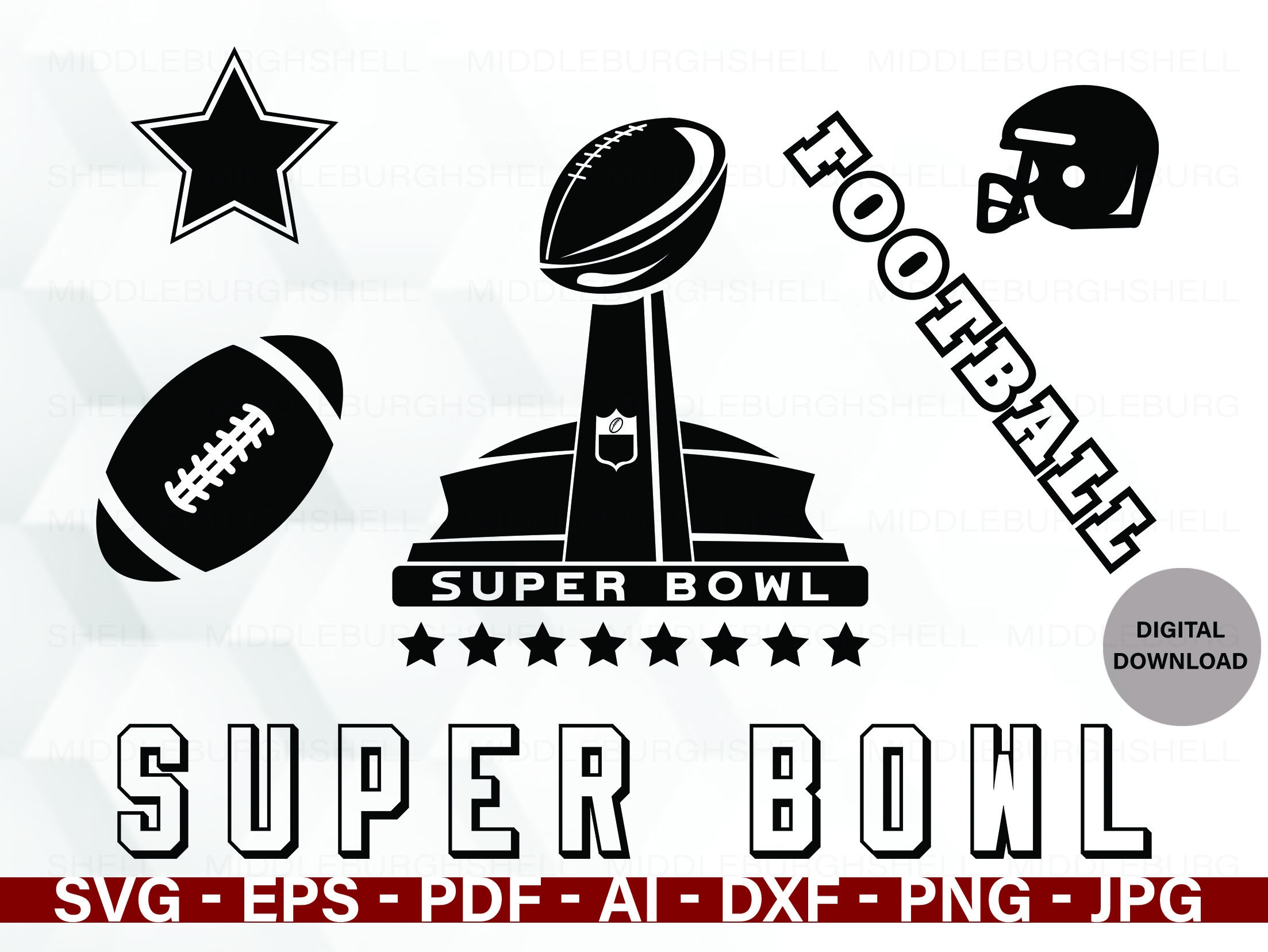 Super Bowl Svg Superbowl Clipart Cut Files Svg Png Svg Etsy