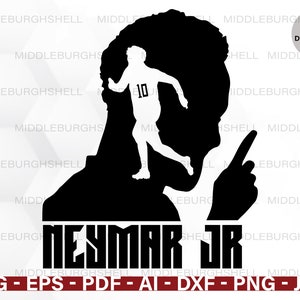 Neymar JR svg, Neymar, Arte digital, Fútbol, París, Brasil, Archivo de corte de vinilo, Corte Cricut, Silueta, Láser, equipo de copa mundial, PSG