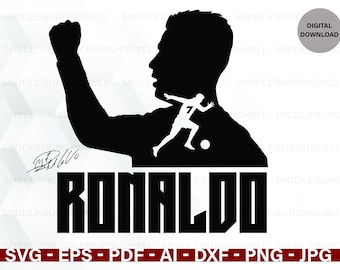 Ronaldo svg, CR7, Sztuka cyfrowa, , Piłka nożna, Piłka nożna, Cristiano Ronaldo, Portugalia, Plik do cięcia winylu, Cięcie Cricut, Sylwetka, Laser, Al-Nassr FC