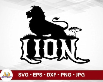 Lion SVG – Safari Animal Clipart, Cut File (Digital Download)