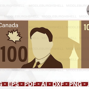 100 dollari CAD SVG, dollaro canadese, Canada, soldi in formato Svg, valuta canadese in formato Svg, contanti in formato Svg, dollaro Png, clipart, banconota da 100 dollari canadesi, nota