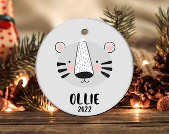 Personalized Tiger Ornament, Tiger Gift, Tiger Christmas Ornament, Tiger Christmas Tree Decor, Tiger Present, Tiger Decoration LOC308