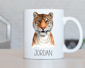 Tiger Mug, Personalized Tiger Coffee Cup, Tiger Lover Gifts, Tiger Decor Tiger Present, Tiger Gift Ideas, Tiger Birthday Gifts LL62