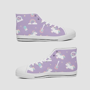 Unicorn Canvas Shoes, High Top Canvas Shoes, Low Top Canvas Shoes, Unicorn Gift, Unicorn Present LTC123