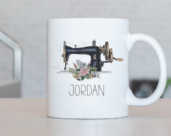 Sewing Mug, Personalized Sewing Coffee Cup, Sewing Present, Sewing Gift Ideas, Sewing Birthday Gifts, Seamstress Gift, Sewer Mug LB127
