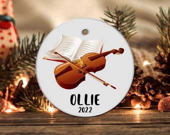 Personalized Violin Ornament, Violin Gift, Violin Christmas Ornament, Violin Christmas Tree Decor, Violin Present, Violin Decoration LOC65