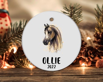 Personalized Horse Ornament, Horse Gift, Horse Christmas Ornament, Horse Christmas Tree Decor, Horse Present, Horse Decoration LOC166
