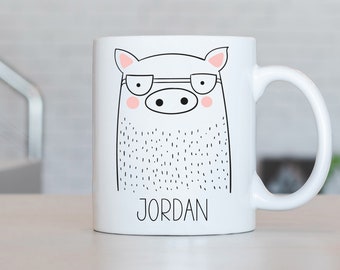 Pig Mug, Personalized Pig Coffee Cup, Pig Present, Pig Gift Ideas, Pig Birthday Gifts LL19