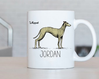 Whippet Mok, Gepersonaliseerde Whippet Koffie Cup, Whippet Cadeau, Whippet Cadeau Ideeën, Whippet Verjaardagscadeaus LL251