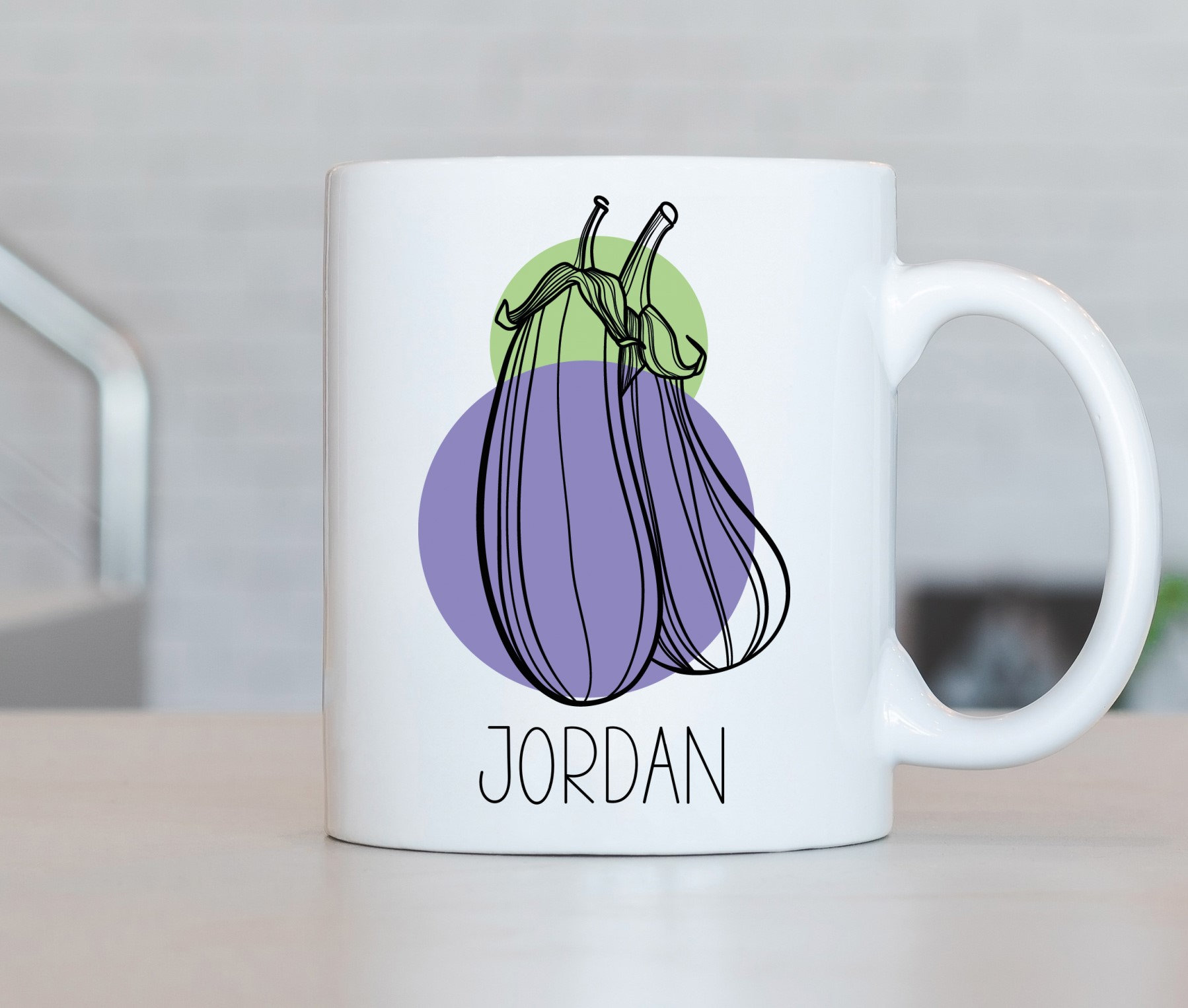 Eggplant Mug Personalized Eggplant Coffee Cup Eggplant Etsy UK
