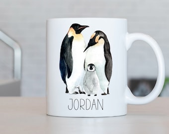 Penguin Mug, Personalized Penguin Coffee Cup, Penguin Present, Penguin Gift Ideas, Penguin Birthday Gifts LL195