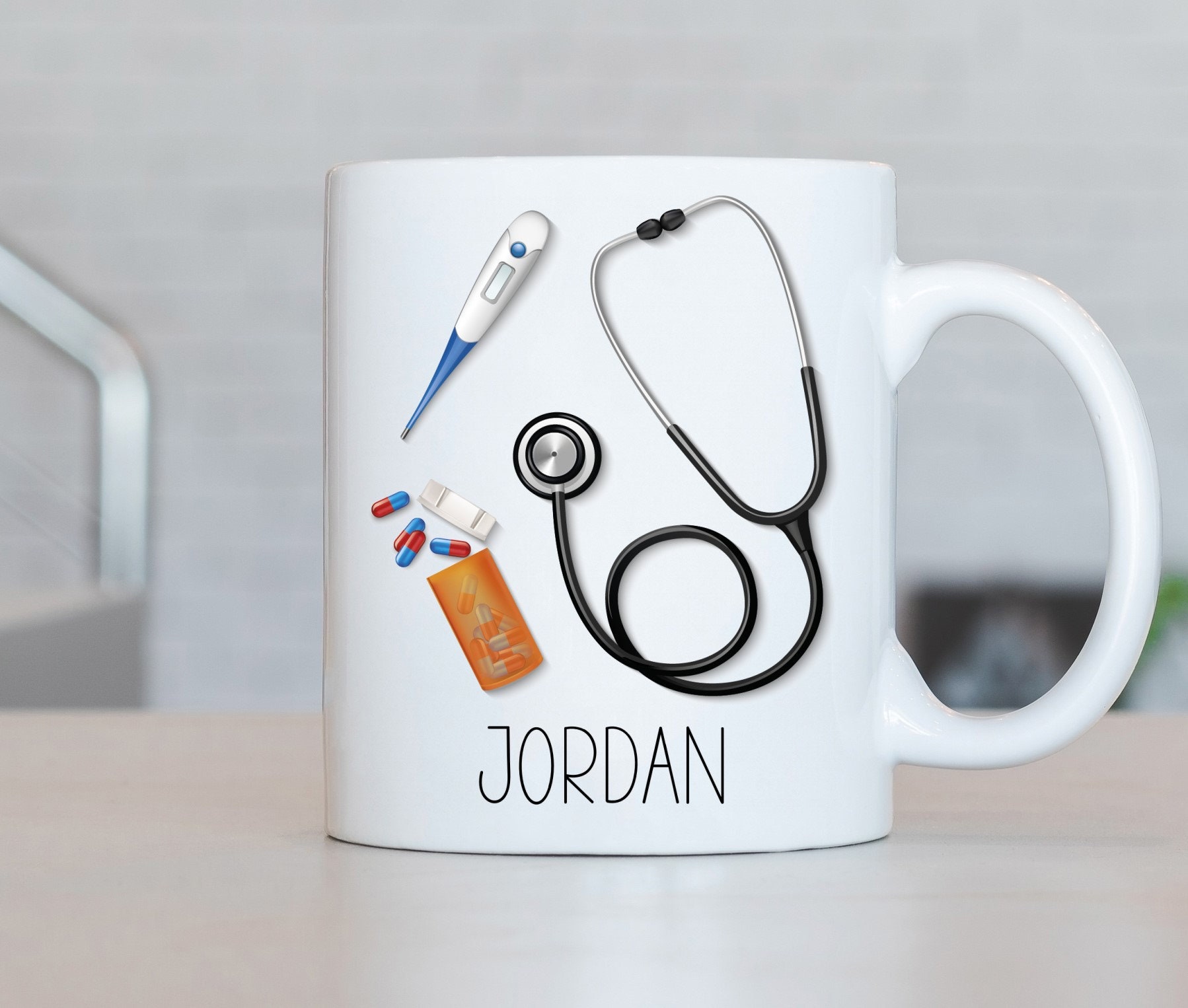 Herzschlag Doktor Tasse | Geschenk Für Ärzte | Spülmaschinenfest & Beidseitig Bedruckt