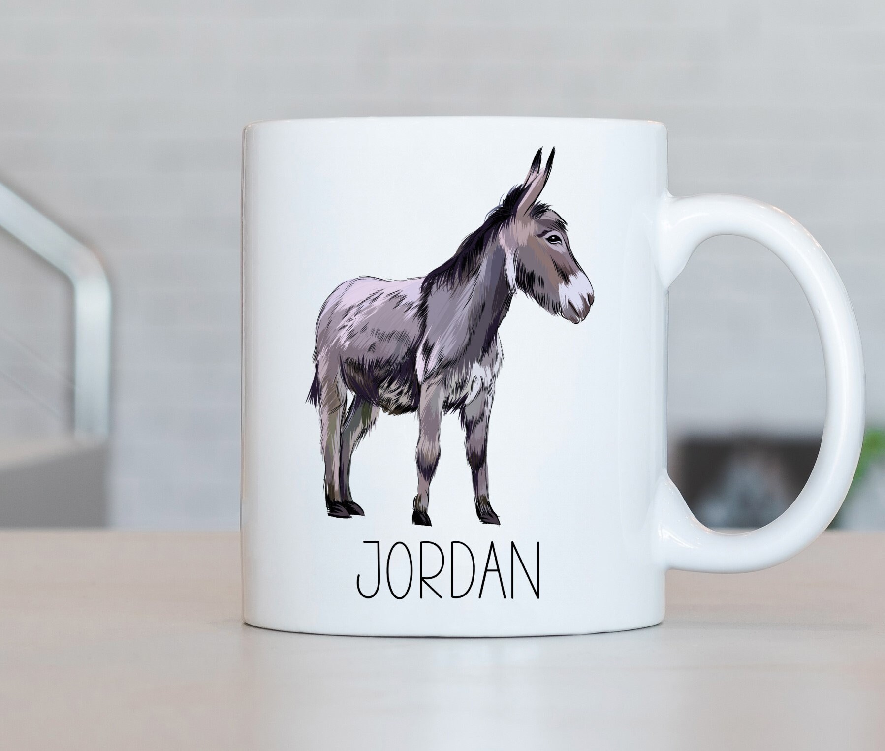 Donkey Mug, Personalized Donkey Coffee Cup, Donkey Present, Donkey Gift