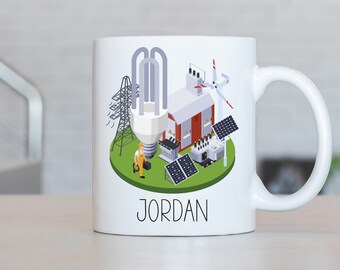 Electrician Mug, Personalized Electrician Coffee Cup, Electrician Present, Electrician Gift Ideas, Electrician Birthday Gifts LB212