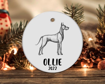 Personalized Great Dane Ornament, Great Dane Gift, Christmas Ornament, Christmas Tree Decor Great Dane Present, Great Dane Decoration LOC298