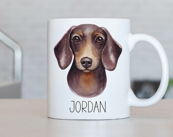 Teckel mok, gepersonaliseerde teckel koffie cup, teckel cadeau, teckel cadeau ideeën, teckel verjaardagscadeaus LL107
