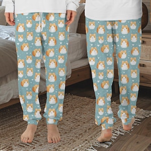 Hamster Pajama Pants, Hamster Pants, Hamster Gift, Hamster Present, PA78
