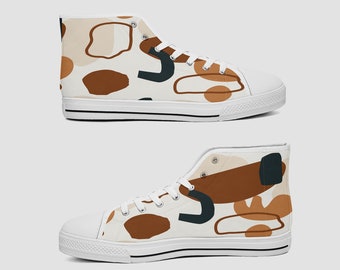 Cow Canvas Shoes, High Top Canvas Shoes, Low Top Canvas Shoes, Cow Gift, Cow Present LTC33