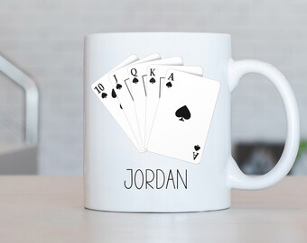Poker Mug, Personalized Poker Coffee Cup, Poker Present, Poker Gift Ideas, Poker Birthday Gifts LB144