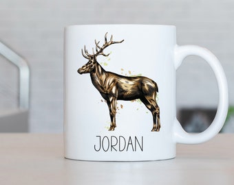 Taza de reno, taza de café de reno personalizada, regalo de reno, ideas de regalos de reno, regalos de cumpleaños de reno LL213