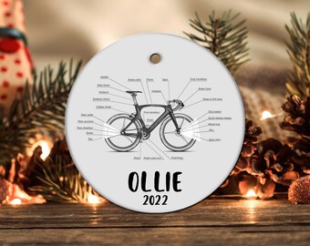 Personalized Bike Ornament, Bike Gift, Bike Christmas Ornament, Bike Christmas Tree Decor, Bike Present, Bike Decoration LOC135