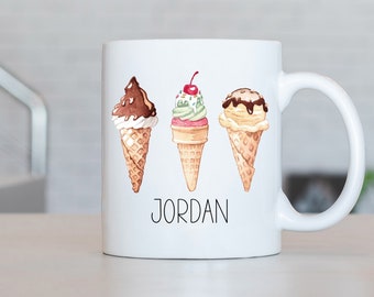 Eisbecher, Personalisierte Eis Kaffeetasse, Eisbecher, Eis geschenkideen, Eisgeburtstagsgeschenk LL176
