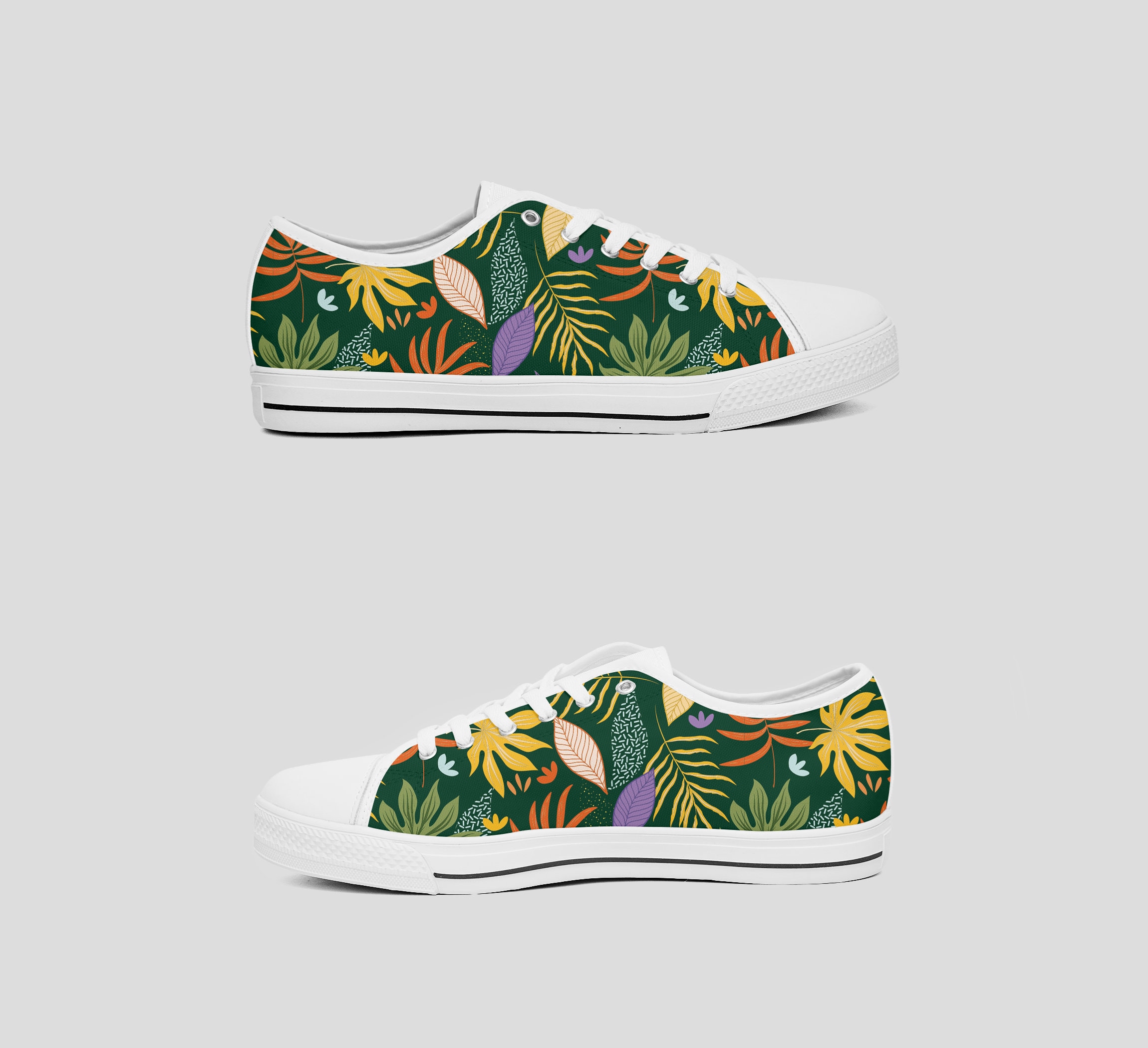 Tropical Plants Canvas Shoes, High Top Canvas Shoes, Low Top Canvas…