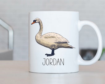 Swan Mug, Personalized Swan Coffee Cup, Swan Present, Swan Gift Ideas, Swan Birthday Gifts LL239