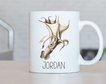 Squid Mug, Personalized Squid Coffee Cup, Squid Present, Squid Gift Ideas, Squid Birthday Gifts, Calamary Mug, Calamary Gift LL235