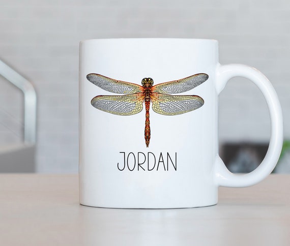 Dragonfly Mug, Personalized Dragonfly Coffee Cup, Dragonfly Present,  Dragonfly Gift Ideas, Dragonfly Birthday Gifts LL112