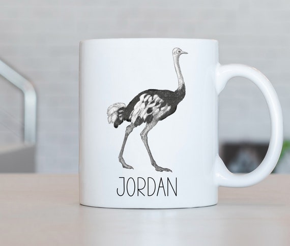 Ostrich Mug, Personalized Ostrich Coffee Cup, Ostrich Present