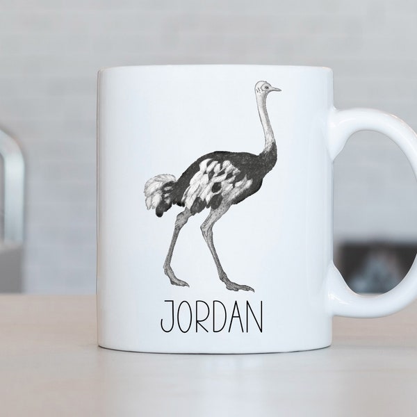 Ostrich Mug, Personalized Ostrich Coffee Cup, Ostrich Present, Ostrich Gift Ideas, Ostrich Birthday Gifts LL187