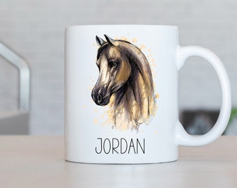 Tazza di cavallo, tazza di caffè per cavalli personalizzata, regalo di cavalli, idee regalo per cavalli, regali di compleanno per cavalli LL58