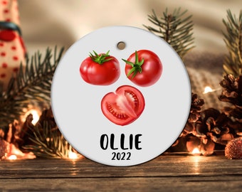 Adorno de tomate personalizado, regalo de tomate, adorno de Navidad de tomate, decoración de árbol de Navidad de tomate, regalo de tomate, decoración de tomate LOC280