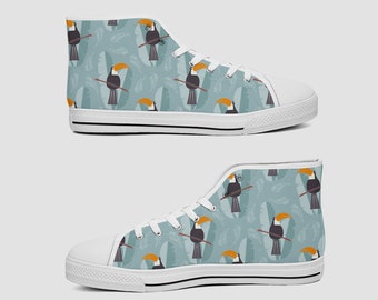 Bird Canvas Shoes, High Top Canvas Shoes, Low Top Canvas Shoes, Bird Gift, Bird Present LTC13