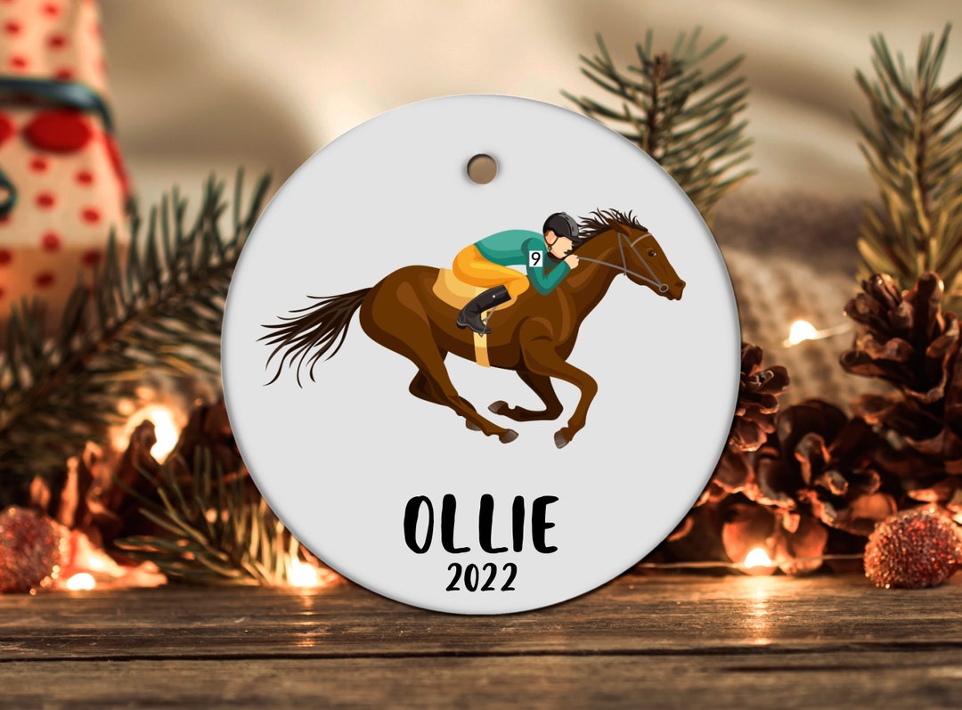 Personalized Horse Racing Ornament, Horse Racing Gift, Horse Racing