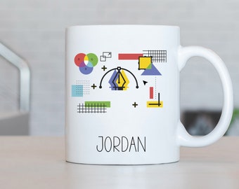 Grafisch ontwerp mok, gepersonaliseerde grafisch ontwerp koffiekopje, grafisch ontwerp cadeau, grafisch ontwerp cadeau-ideeën, ontwerper verjaardagscadeaus LB173