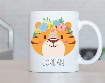 Tiger Mug, Gepersonaliseerde Tiger Coffee Cup, Tiger Present, Cute Tiger Gift Ideeën, Tiger Verjaardag Geschenken, Tiger Thema Geschenken LL39
