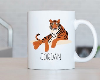 Tazza Tiger, Tazza da caffè Tiger personalizzata, Regalo Tigre, Idee regalo Tigre, Regali di compleanno Tiger, Tazze a tema Tiger, Tazza da tè Tiger LB73