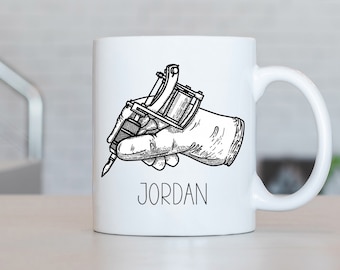 Tattoo Artist Mug, Personalized Tattoo Artist Coffee Cup, Tattoo Artist Present, Tattoo Artist Gift Ideas, Tattoo Artist Birthday Gifts LL54