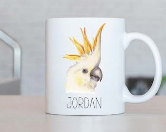 Cockatoo Mug, Personalized Cockatoo Coffee Cup, Cockatoo Present, Cockatoo Gift Ideas, Cockatoo Birthday Gifts LL101