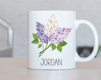Lilac Mug, Personalized Lilac Coffee Cup, Lilac Present, Lilac Gift Ideas, Lilac Birthday Gifts LB218