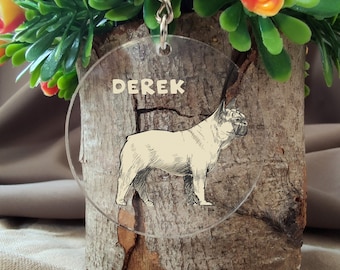 French Bulldog keychain, Frenchie keyring, Frenchie key fob, Frenchie gift, Frenchie present, custom keychain, personalized gift KC104