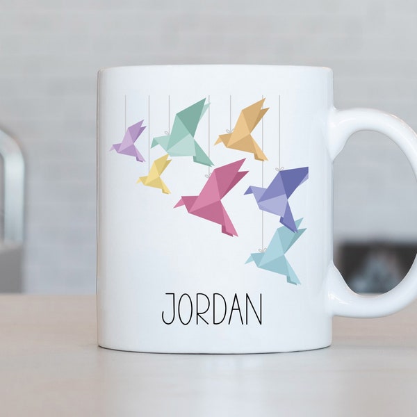 Origami Tasse, Personalisierte Origami Kaffeetasse, Origami Geschenkideen, Origami Geburtstagsgeschenk LB197